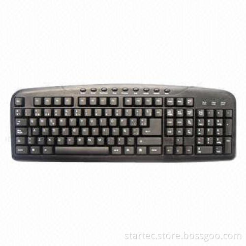 Multimedia Keyboard with 9 Popular Hot Keys, Compatible with USB or Sony's PS2 Ports